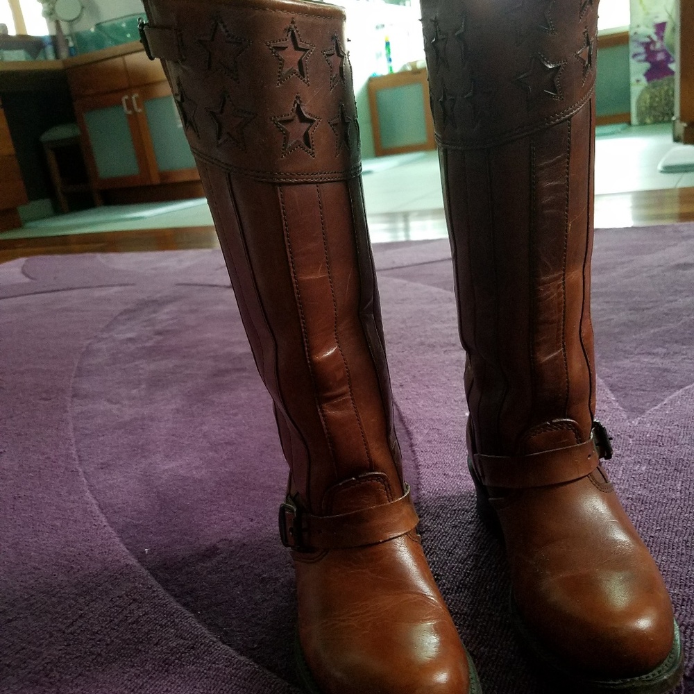 Frye tall 150th anniversary USA Stars +stripes boots